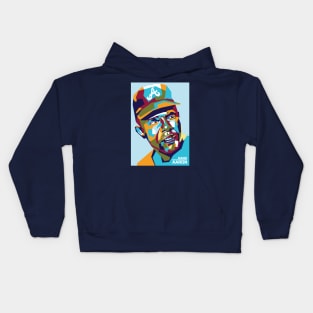 Popart Abstract Hank Aaron in WPAP Kids Hoodie